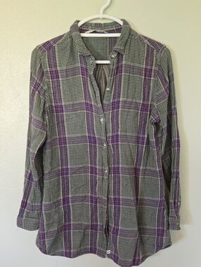 Woolrich | Purple Plaid Flannel Button Down Long Sleeve Shirt Size Medium